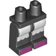 Lego Hips and Black Legs with White Skirt, Dark Pink Toes print / Black