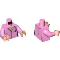 Lego Torso Jacket with Dark Purple Stars, Light Nougat Neck with Necklace Print, Bright Pink Arms, Light Nougat Hands / Bright Pink