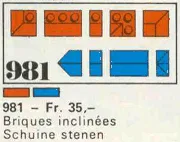 34 sloping profile bricks, including profile peak bricks, Blue