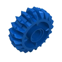 Technic Gear 20 Tooth Double Bevel with Clutch on Both Sides / Blue