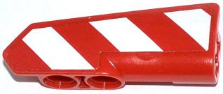 Lego Technic, Panel Fairing #21 Very Small Smooth, Side B with Red and White Danger Stripes Pattern Model Left Side (Sticker) - Set 42008