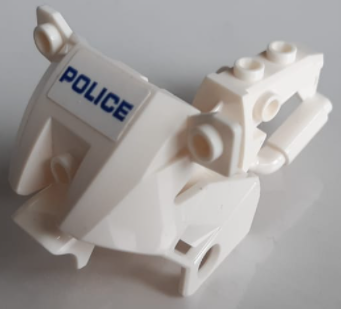 Lego Motorcycle Fairing, City with Blue 'POLICE' on White Background Pattern (Sticker) - Set 60200