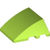 Brick Wedged, Curved 4 x 3 No Studs [Plain] / Lime