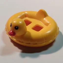 Minifig Hipwear Duck Swim Ring / Floatie / Inflatable Black Eyes and Red Beak Print / Bright Light Orange