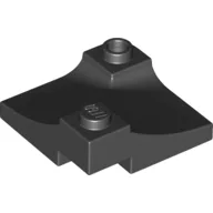 Brick Curved, Internal Double, 3 x 3 with 1/3 Inverted Cutout, Corner / Black