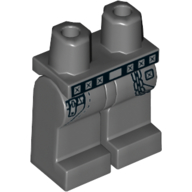 Lego Hips and Dark Bluish Gray Legs with Pockets, Zipper, Chain, Black Belt / Dark Bluish Gray