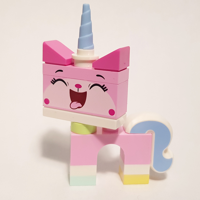 Lego Unikitty, Light Aqua Foot, Closed Eyes, Tongue Sticking Out