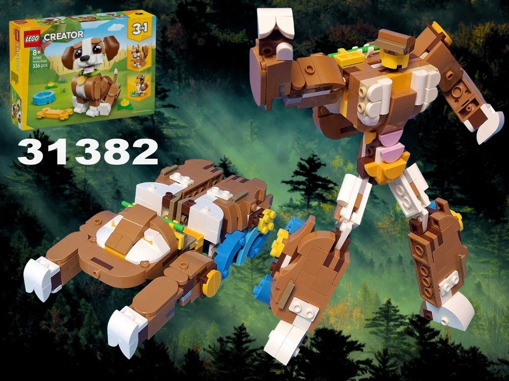 Lego Thundertank Transformer, alternative creation of Creator 31382 Playful Puppy