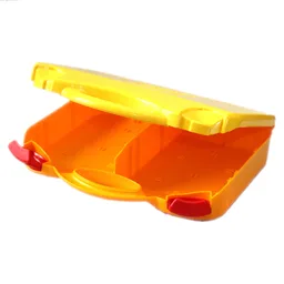 Storage Case, with Rounded Corners, Yellow Lid, Red Latches / Bright Light Orange