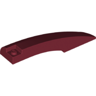 Lego Brick Round, Curved 10 x 2 x 2 with Rounded End Left / Dark Red