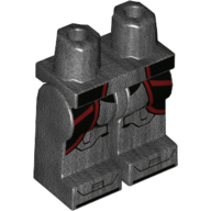 Lego Hips and Pearl Titanium Legs with Armor Lines, Black and Red Kama Print / Pearl Titanium