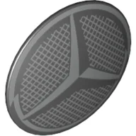 Shield Round Bowed with Silver Mesh and Mercedes Logo Print