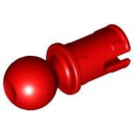 Technic Pin with Friction Ridges Lengthwise and Towball / Red