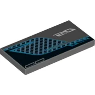 Tile 2 x 4 with Door and 2.0 Print / Dark Bluish Gray