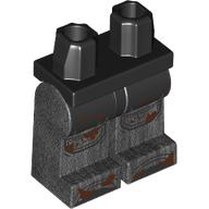 Lego Hips and Pearl Titanium Legs with Armor, Rust Stains, Black Top print