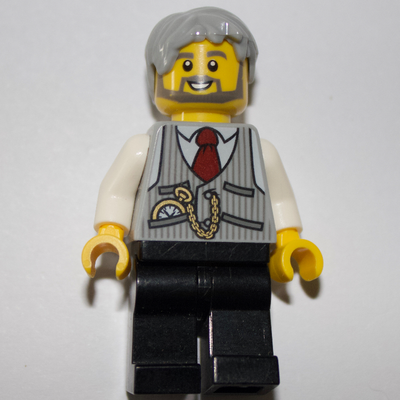 Lego Light Bluish Grey Torso Jacket, Black Legs, Light BLuish Grey Hair, 3626cpr0388