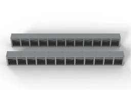 Light Bluish Grey 1x12 minifig modular display [Upper layer]