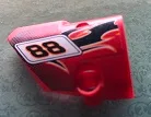 Technic, Panel Fairing # 1 Small Smooth Short, Side A with Black Number 88 and Flames Pattern (Sticker) - Set 8051