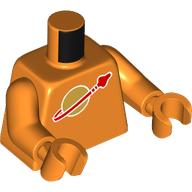 Lego Torso Classic Space Logo (2019) Print, Orange Arms and Hands / Orange