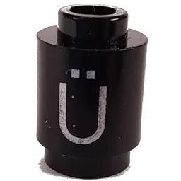 Brick Round 1 x 1 with Letter 'Ü' Print