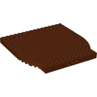 Lego Boat Deck Brick 16 x 16 Stern / Reddish Brown