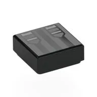 Tile 1 x 1 with Dark Bluish Grey Stripes, Clasps Print