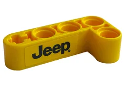 Technic, Liftarm, Modified Bent Thick L-Shape 2 x 4 with Black Jeep Logo Pattern Model Right Side (Sticker) - Set 42122