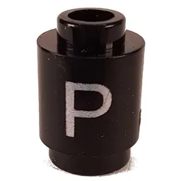 Brick Round 1 x 1 with Letter 'P' Print