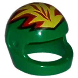 Helmet, Standard with Flames Yellow and Red Print