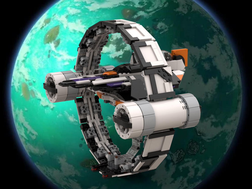 Lego Knight Mor's Delta-7B Aethersprite-class Starfighter & Syliure-31 hyperspace docking ring
