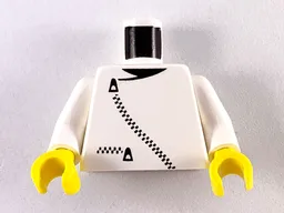 Torso Jacket with Black Zippers and Neck Pattern / White Arms / Yellow Hands