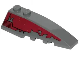 Wedge 6 x 2 Right with SW Slave I Dark Red Peeling Paint Pattern (Sticker) - Set 75222 / Dark Bluish Gray