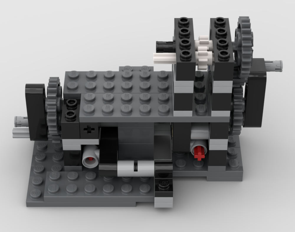Lego Motorization mechanism for dual crossover of Trixbrix switches