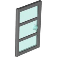 Lego Door 1 x 4 x 6 with 3 Panes and Stud Handle with Trans-Light Blue Glass