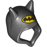 Lego Hood with Bat Ears and Batman Logo Print / Black