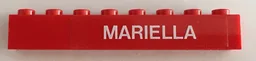 Brick 1 x 8 with White 'MARIELLA' Pattern Right (Sticker) - Set 1655