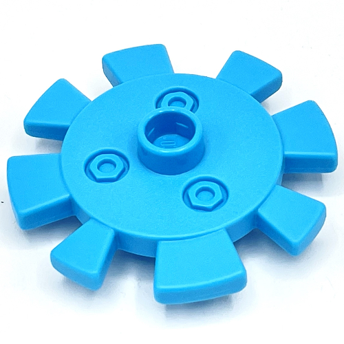 Lego Duplo Flower Gear with 8 Teeth, Metal Bolts Design / Duplo Blue