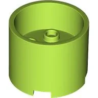 Brick Round 3 x 3 x 2 Recessed Center with 2 x 2 Studs and Axle Hole / Lime
