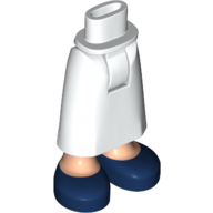 Lego Minidoll Hips and Skirt with Ankles White Apron, Dark Blue Shoes / White