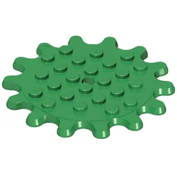 Plate Special 6 x 6 Splat Gear, 14 Teeth / Green