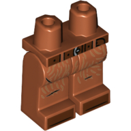 Lego Hips and Dark Orange Legs with Reddish Brown Belt, Toes, Nougat Stripes print / Dark Orange