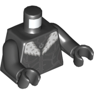 Lego Torso Jacket, Muscles, White Fur print, Black Arms and Hands / Black