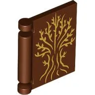 Book Cover with Gold Tree Print / Reddish Brown