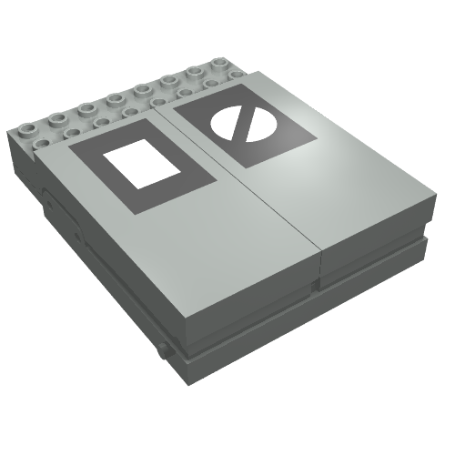 Lego Control Unit, Train 12V, 8 x 10 with Train Point print / Light Gray