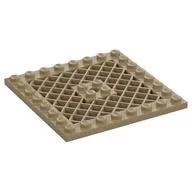 Plate Special 8 x 8 with Grille [Hole in Center] / Dark Tan