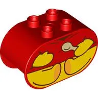 Duplo Brick 2 x 4 x 2 Rounded Ends with Winnie the Pooh, Spoon Print