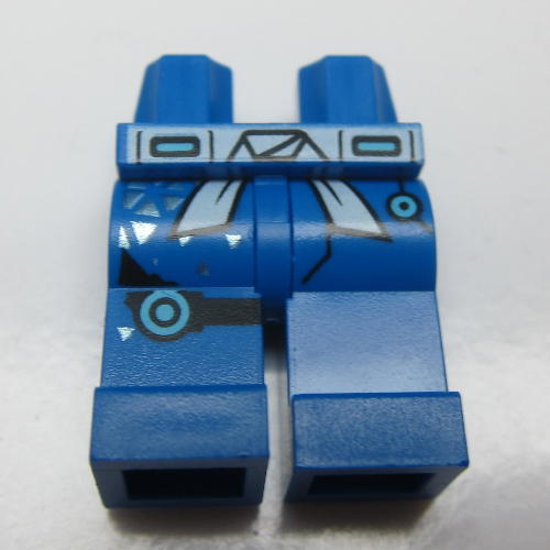 Lego Hips and Blue Legs with White Sash, Silver Triangles, and Black Knee Belt Print / Blue