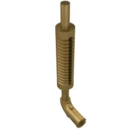 Exhaust Pipe with Technic Pin - Flat End, Rounded Hole / Pearl Gold