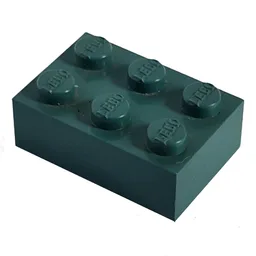 Modulex Brick 2 x 3 with LEGO on Studs / Modulex Lemon