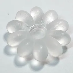 Clikits Icon, Flower 2 x 2 Large, 10 Petals with Pin [Frosted] / Trans-Clear